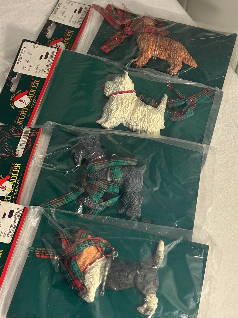 vintage kurt adler dandy dogs christmas ornaments lot 90s dog ornament